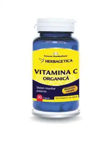 Vitamina C Organica 30 capsule Herbagetica, VITAMINE SI MINERALE