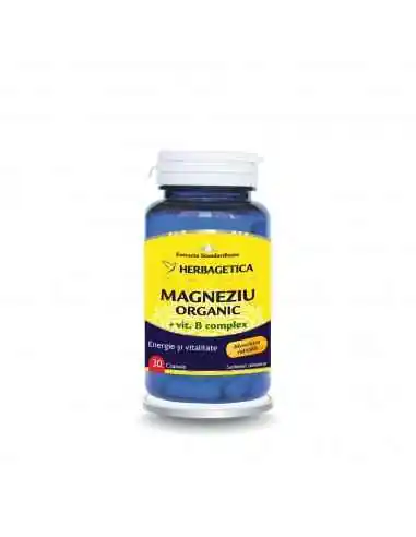 Magneziu Organic cu B Complex 120 capsule Herbagetica, VITAMINE SI MINERALE