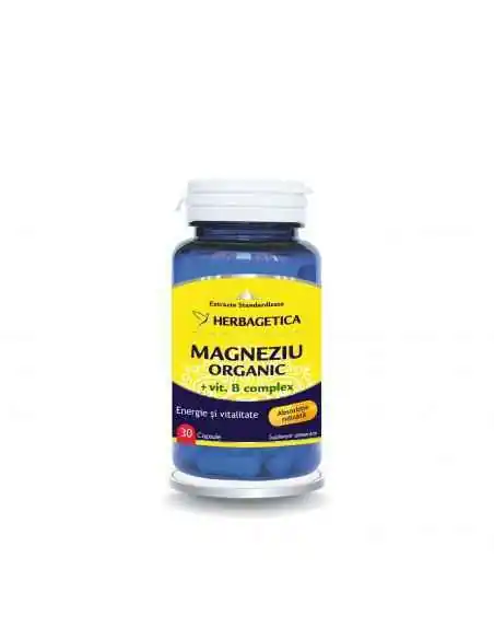 Magneziu Organic cu B Complex 120 capsule Herbagetica, VITAMINE SI MINERALE