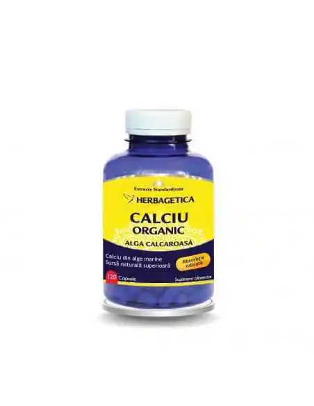 Calciu Organic 120 cps Herbagetica, VITAMINE SI MINERALE