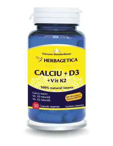 CALCIU +D3 cu vit K2 30cps Herbagetica, CATEGORII PRODUSE