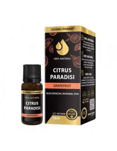 Ulei esential integral 100% natural de GRAPEFRUIT 10 ml CosmoPharm, ULEIURI ESENTIALE