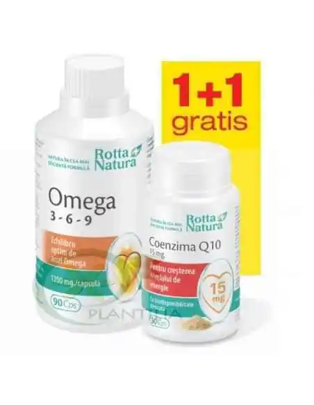 Omega 3-6-9 90 capsule + Coenzima Q10 30 capsule GRATIS Rotta Natura, Sistemul nervos