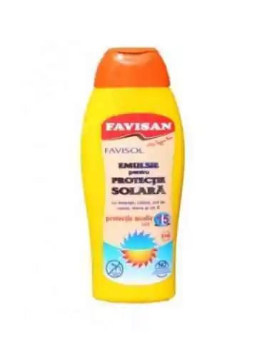 FAVISOL -EMULSIE PENTRU PROTECTIE SOLARA (protectie medie SPF 15) 250 ml Favisan, PLAJA SI PROTECTIE SOLARA