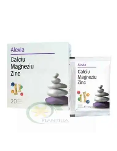 Calciu Magneziu Zinc (solubil) 20 plicuri Alevia, VITAMINE SI MINERALE