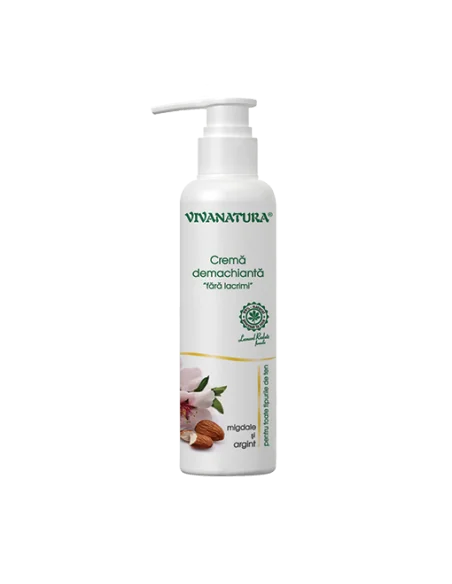 Crema demachianta "fara lacrimi" cu Migdale si Argint 145ml Viva Natura, Sanatatea pielii