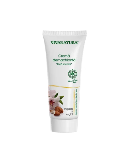 Crema demachianta "fara lacrimi" cu Migdale si Argint 75ml Viva Natura, Sanatatea pielii