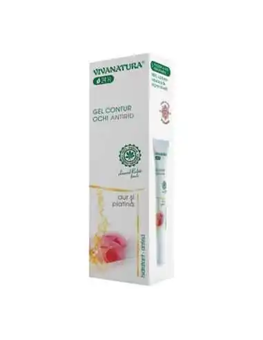 Gel contur ochi antirid cu Aur si Platina 15ml Viva Natura, Sanatatea pielii