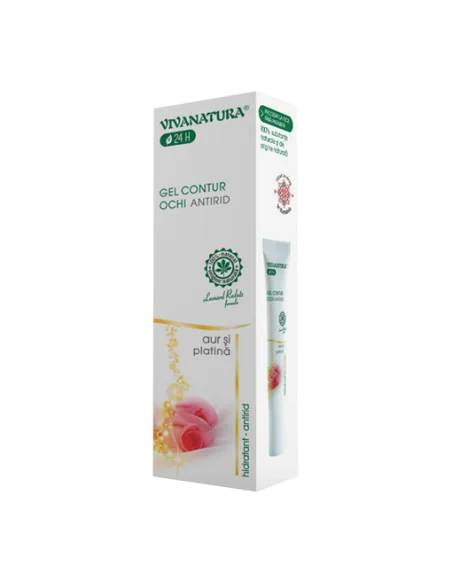 Gel contur ochi antirid cu Aur si Platina 15ml Viva Natura, Sanatatea pielii