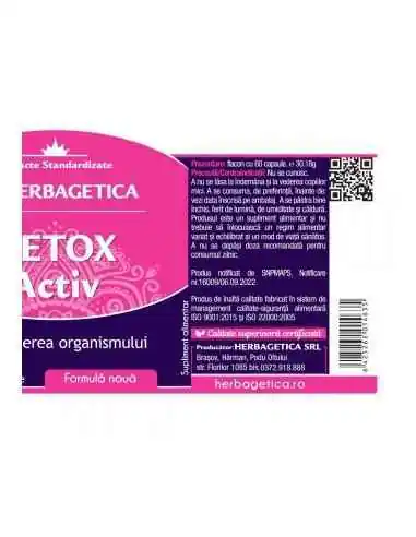 Detox Activ 60 capsule Herbagetica, Slabire