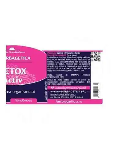 Detox Activ 120 capsule Herbagetica, Slabire
