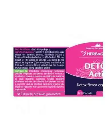 Detox Activ 120 capsule Herbagetica, Slabire