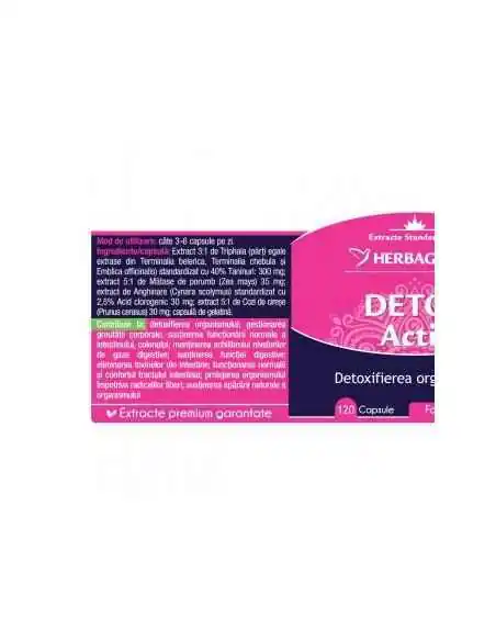 Detox Activ 120 capsule Herbagetica, Slabire