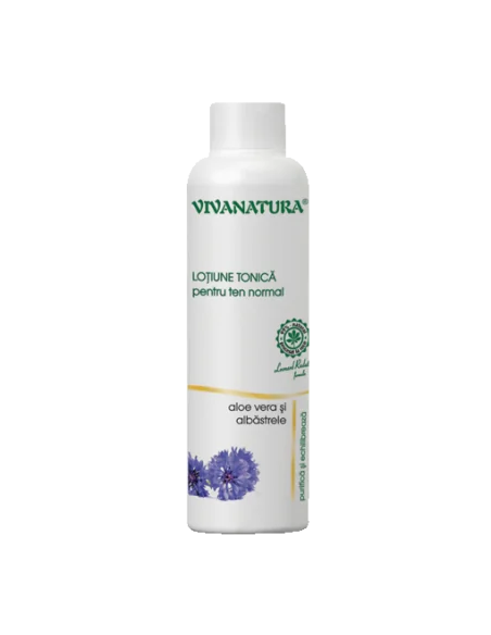 Lotiune tonica pentru ten normal cu Aloe Vera si Albastrele 150ml Viva Natura, Sanatatea pielii