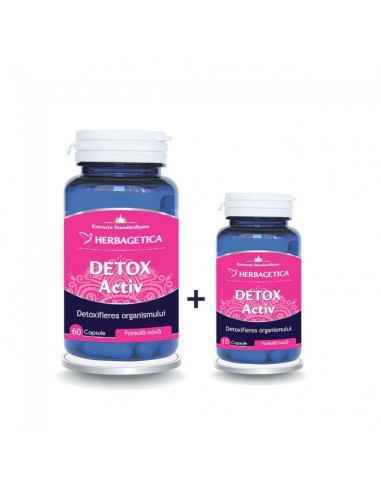 Detox Activ 60 +10 capsule GRATIS Herbagetica, Slabire