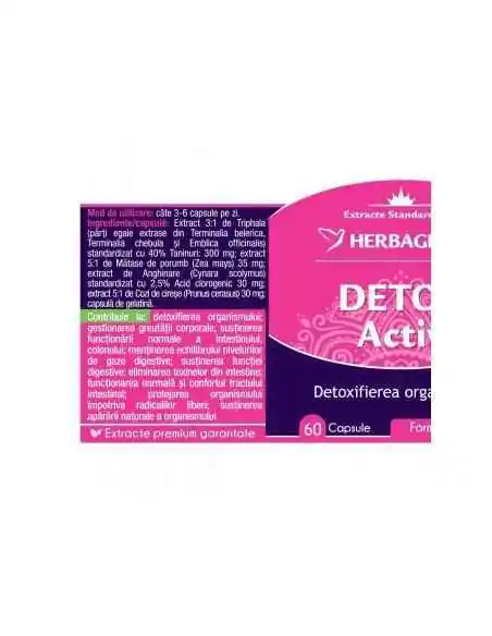 Detox Activ 60 +10 capsule GRATIS Herbagetica, Slabire