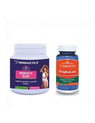 Pachet Perfect Slim 210 gr +TriphaLax 30 cps Herbagetica, Tulburari Hormonale