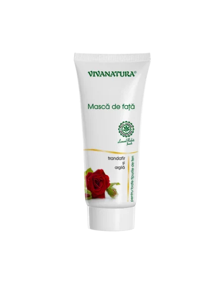 Masca de fata cu Argila si trandafir 75 ml Viva Natura, Sanatatea pielii