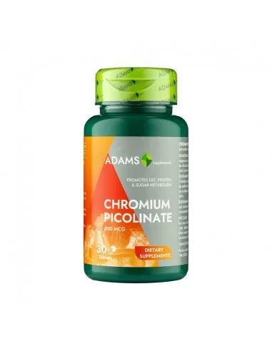 CHROMIUM PICOLINATE 200MCG 30CPS Adams Vision, REMEDII NATURISTE