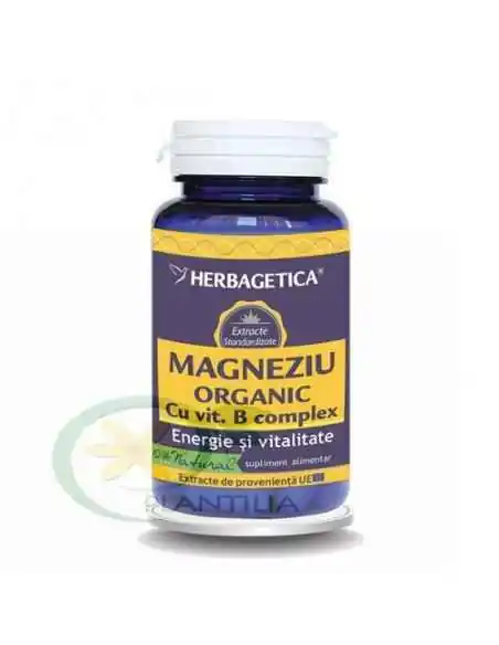 Magneziu Organic cu B Complex 60 capsule Herbagetica, VITAMINE SI MINERALE