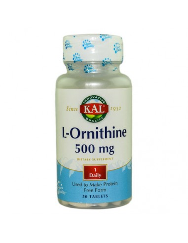 L-Ornithine ( L-Ornitina ) 500mg 50 tablete ActivTab Kal, Slabire