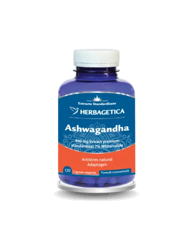 ASHWAGANDHA 120 capsule Herbagetica

Antistres natural, adaptogen, reface echilibrul hormonal.