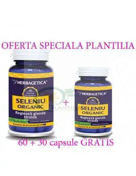 Seleniu Organic 60 + 30 capsule GRATIS Herbagetica, VITAMINE SI MINERALE
