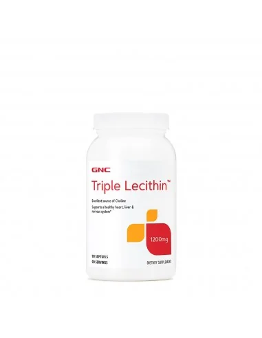 Gnc Triple Lecithin 1200 Mg, Lecitina Tripla, 90 Cps