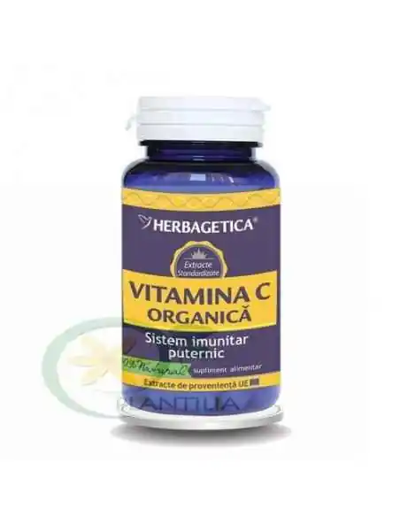 Vitamina C Organica 60 capsule Herbagetica, VITAMINE SI MINERALE