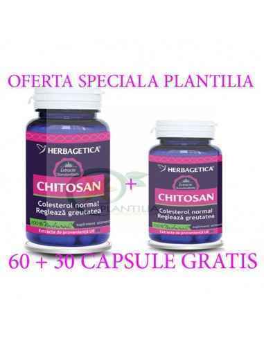 Chitosan 60 + 10 capsule GRATUIT Herbagetica, Terapia Diabetului