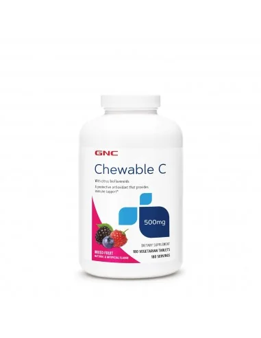 Gnc Chewable C 500 Mg, Vitamina C Masticabila, Aroma De Mix De Fructe 180 Tb