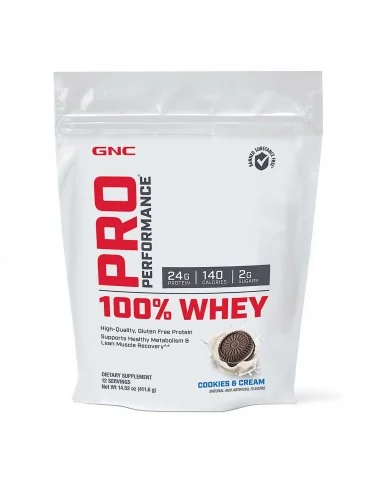 Gnc Pro Performance 100% Whey, Proteina Din Zer, Cu Aroma De Biscuiti Si Crema, 411.6g