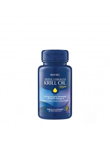 Gnc Triple Strength Krill Oil Mini, Ulei De Krill, 60 Cps