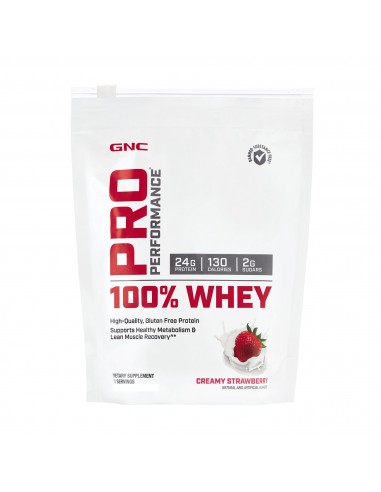 Gnc Pro Performance 100% Whey, Proteina Din Zer, Cu Aroma De Capsuni, 408 G