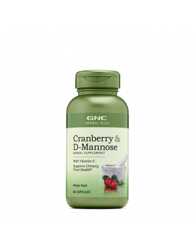 Gnc Herbal Plus Cranberry & D-mannose, Merisor Si D-manoza Cu Vitamina C, 60 Cps