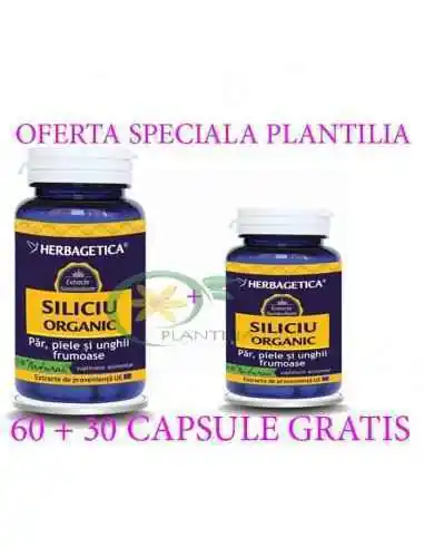 Siliciu Organic 60 + 10 capsule GRATIS Herbagetica, Sanatatea pielii