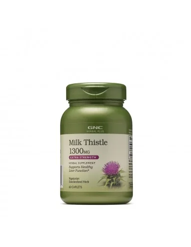 Gnc Herbal Plus Milk Thistle 1300 Mg, Extract Standardizat De Silimarina, 60 Tb