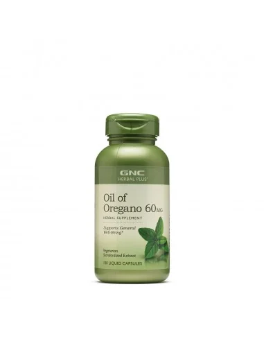 Gnc Herbal Plus Oil Of Oregano 60 Mg, Ulei De Oregano Extract Standardizat, 100 Cps