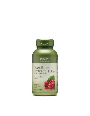 Gnc Herbal Plus Hawthorn 150mg, Extract De Paducel, 100 Cps