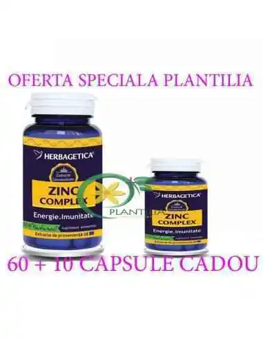 Zinc Complex 60+10 capsule GRATIS Herbagetica, Sanatatea pielii