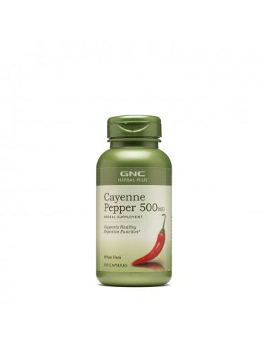 Gnc Herbal Plus Cayenne Pepper 500 Mg, Ardei Cayenne, 100 Cps