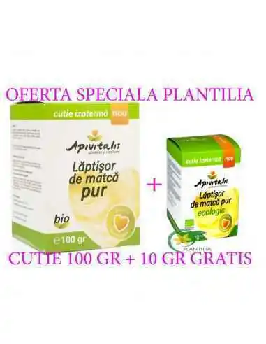 Laptisor de matca pur bio 100 gr + 10 gr bio GRATIS Apivitalis, Tulburari Hormonale