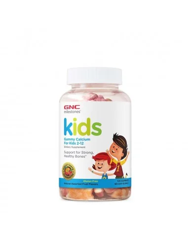 Gnc Milestones Kids Calcium Gummy, Calciu Pentru Copii 2-12 Ani,120 Jeleuri Cu Aroma De Fructe