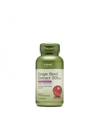 Gnc Herbal Plus Grape Seed 500 Mg, Extract Din Seminte De Struguri, 60 Cps