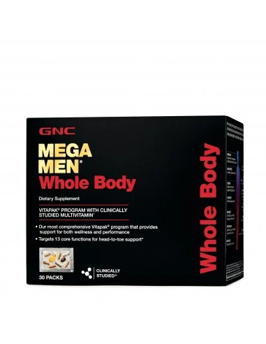 Gnc Mega Men Whole Body Vitapak Program, Complex De Multivitamine Pentru Barbati, Pentru Intregul Organism, 30 Pachetele