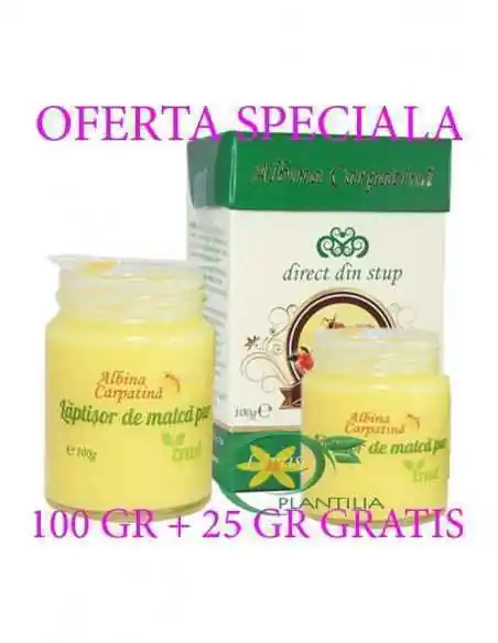 Laptisor de matca pur 100 g + 25 g GRATIS Albina Carpatina, Tulburari Hormonale
