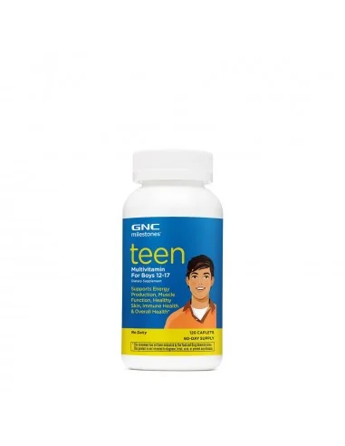 Gnc Milestones Teen Multivitamin For Boys 12-17, Multivitamine Pentru Baieti Adolescenti, 120 Tb