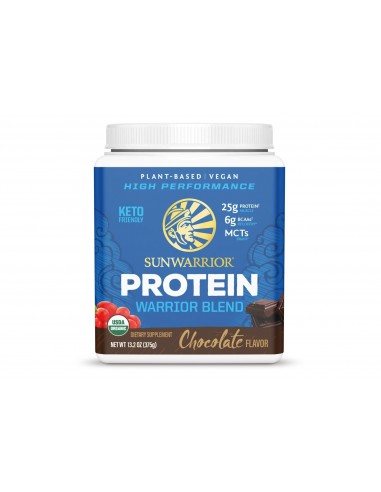 Sunwarrior Plant-based Organic Protein, Proteina Organica Vegana, Cu Aroma De Ciocolata, 375 G