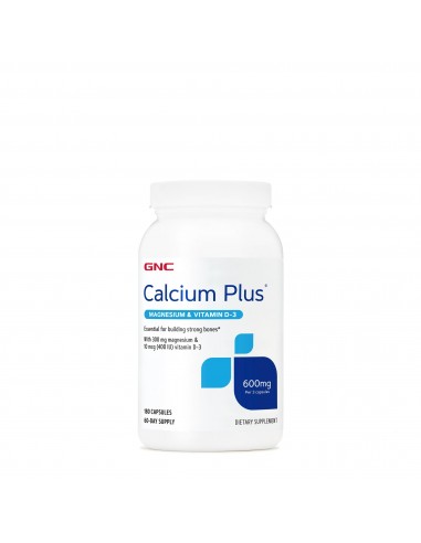 Gnc Calcium Plus With Magnesium & Vitamin D-3, Calciu Cu Magneziu Si Vitamina D-3, 180 Cps