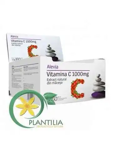 Vitamina C 1000mg 60 plicuri ALEVIA, VITAMINE SI MINERALE